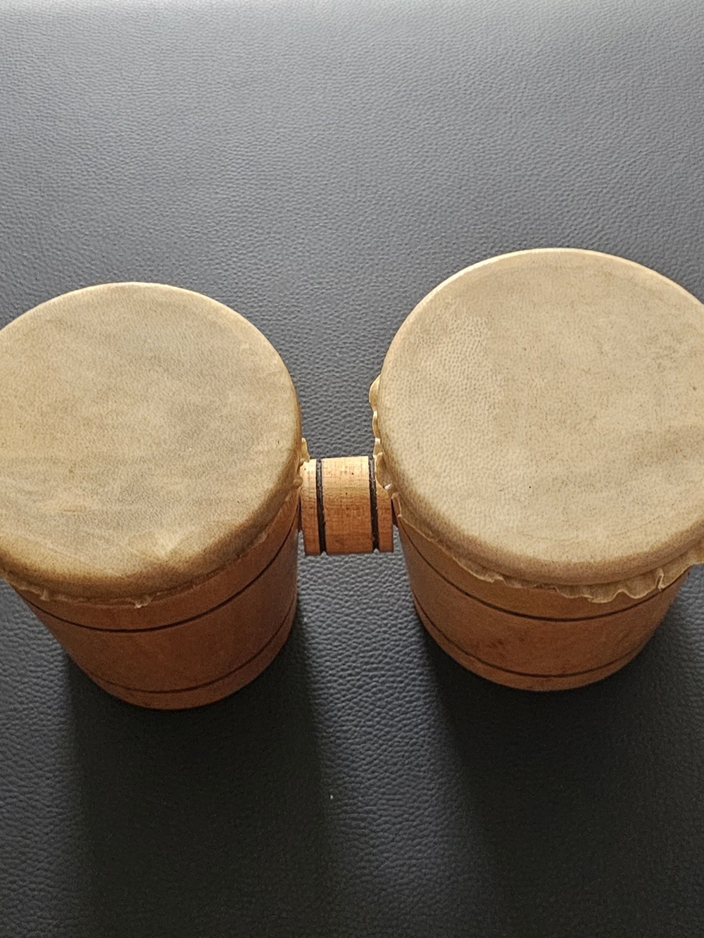 Handheld Wooden Bongo Drums - Natural Tan